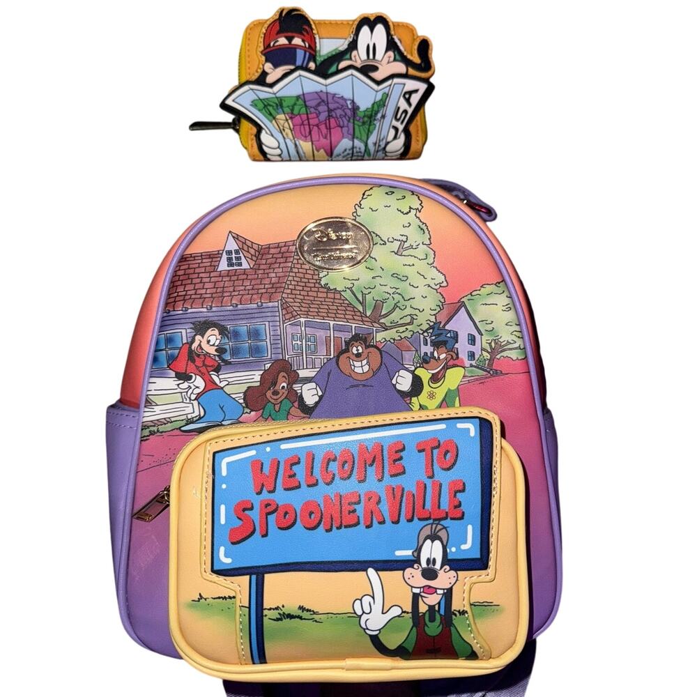 Our Universe Disney A Goofy Movie Spoonerville Mini Backpack with Sound & wallet